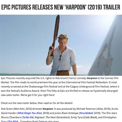 Epic Pictures Releases New ‘Harpoon’ (2019) Trailer